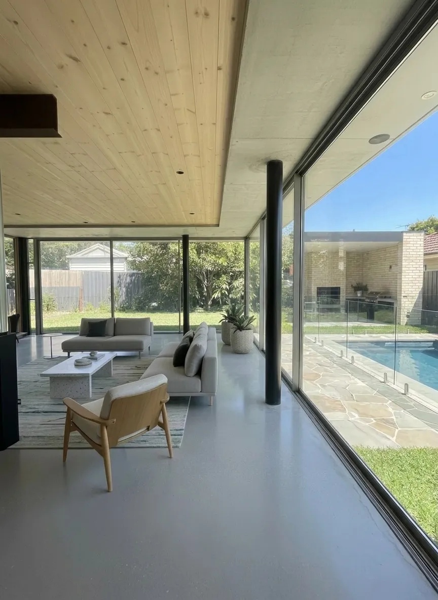 Aluminium window corner sliding doors at Balwyn Melbourne